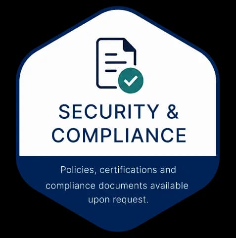 SECURITY & COMPLIANCE DOCUMENTATION AVAILABLE flag